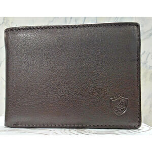 Cochoa Men's Bifold Genuine Leather Brown RFID, 2 ID Windows, Slim Wallet